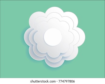 jasmine flower icon on background green, flat design. Vector illustration