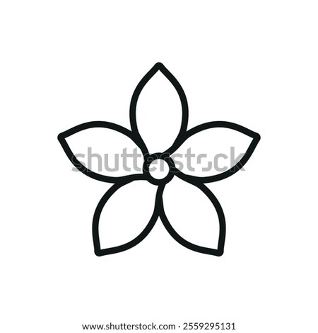 Jasmine flower icon showcases an elegant and fragrant-inspired design, perfect for beauty branding, invitations, or nature-themed projects