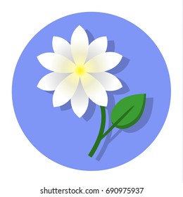 jasmine flower icon, vector illustration' symbol for mother day in Thailand