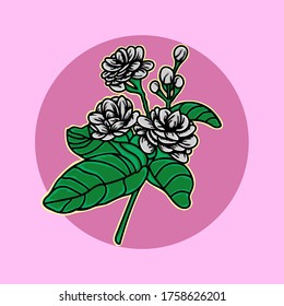 Vector de diseño de iluminación de flores de jazmín
