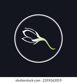 jasmine flower logo and symbol on black background