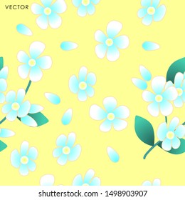 Jasmine flower seamless pattern, Vector illustration design element