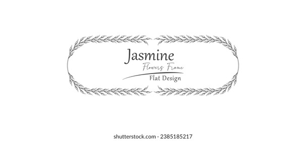 jasmine flower sketch frame.
rounded rectangle pattern. 