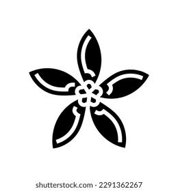 Jasminblume Frühlingsglyph Symbol Vektorgrafik. Jasminblume Frühlingszeichen. einzelne Symbolillustration