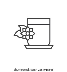 Jasmine flower tea vector icon. line sign for mobile concept and web design. - Shutterstock ID 2254916545