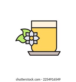 Jasmine flower tea vector icon. filled color sign for mobile concept and web design. - Shutterstock ID 2254916549