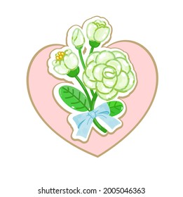 Jasmine Flower in Thai Language it mean “Jasmine Flower” Vector