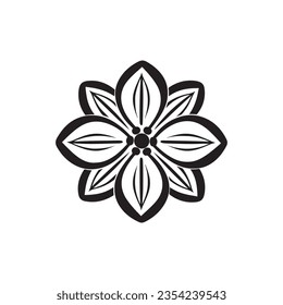 Jasmine Flower Vector Logo Illustration