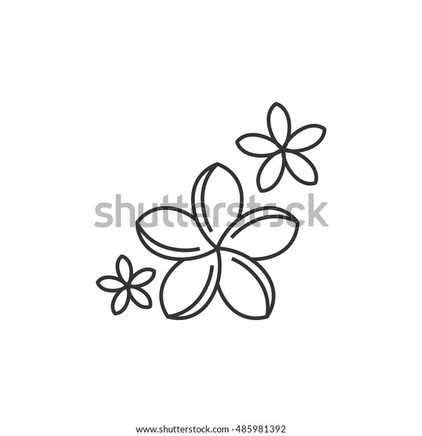 Jasmine Flowers Icon Thin Outline Style Stock Vector (Royalty Free ...