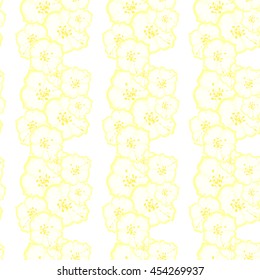 Jasmine flowers pattern on a white background. Vector illustration.