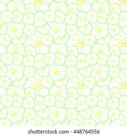 Jasmine flowers pattern in white background. Vector illustration.