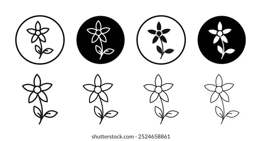 Icono de jazmín Colección de Vector de contorno delgado plano