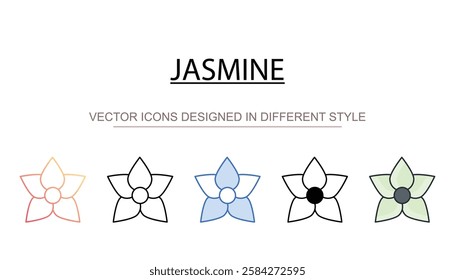 Jasmine icon design with white background stock illustration