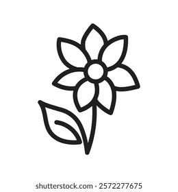 Jasmine icon Flat vector set outline