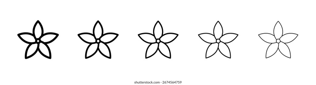 Jasmine icon logo in stroke lines collection