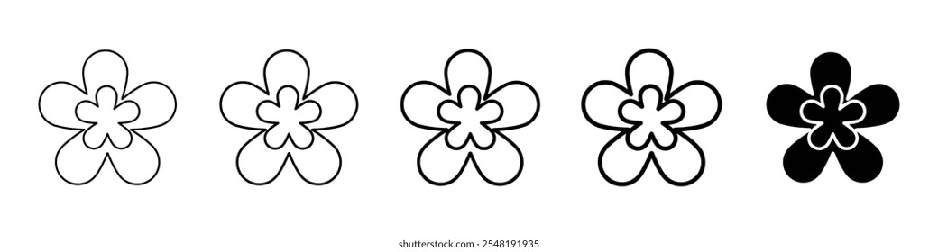 jasmine icon Simple thin line logo set