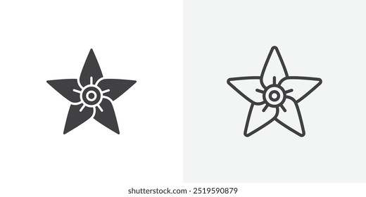 Jasmine icon. solid filled and stroke thin line style eps 10