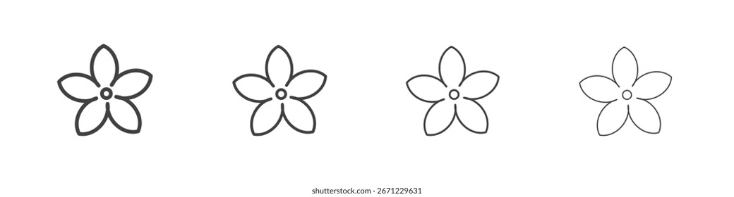 Jasmine icon. Thin line icon for website design and development, app development.