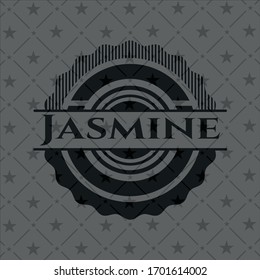Jasmine realistic dark emblem. Vector Illustration. Detailed.