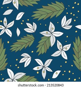 Jasmine / Seamless pattern with white flowers