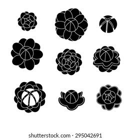 Jasmine silhouettes vector shaps