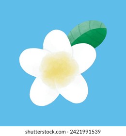 Jasmine songkran festival lement Traditional New Year Day Vector Illustration template Thailand travel concept. Translation Songkran