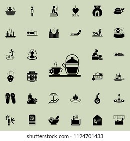 Jasmine tea icon. Detailed set of SPA icons. Premium quality graphic design sign. One of the collection icons for websites, web design, mobile app on colored background