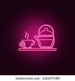 Jasmine tea icon. Elements of SPA in neon style icons. Simple icon for websites, web design, mobile app, info graphics