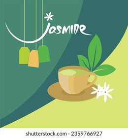 Imagen vectorial del té jazmín
