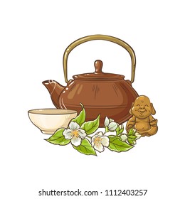 jasmine tea vector illustration