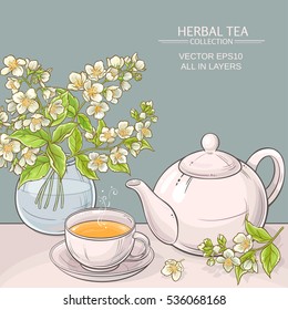 jasmine tea vector illustration