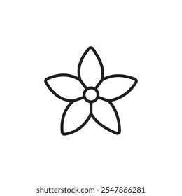 Jasmin dünne Linie, Vektorsymbol