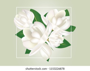Jasmine vector green background