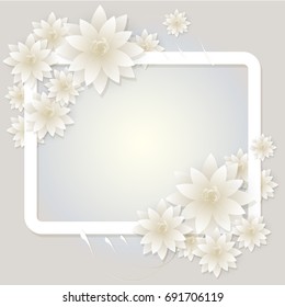 Jasmine White Frame. Vector.