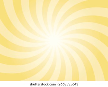 Raios de sol amarelo Jasmine retro vintage estilo fundo amarelo. Fundo de padrão de Sunburst de redemoinho. Fundo de raios. Ilustração vetorial de banner de verão.