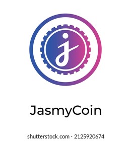 JasmyCoin Cryptocurrency token icon. JASMY token symbol. Cryptocurrency vector icon. Flat Vector illustration - Vector