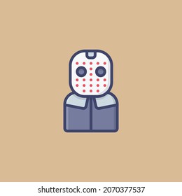 Jason Mask Horror Avatar Filled Outline Icon, Logo, and illustration Vector