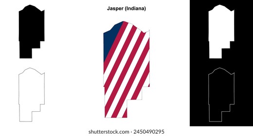 Jasper County (Indiana) Outline-Kartenset