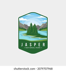 Jasper National Park Emblem patch logo illustration