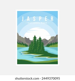 Jasper national park poster vector illustration design