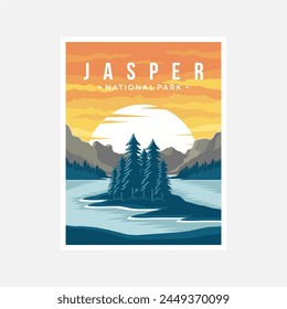 Jasper national park poster vector illustration design