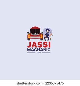 Jassi machanic vector mascot logo template. 
