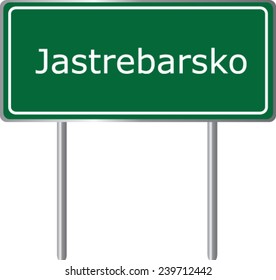 Jastrebarsko, Croatia, road sign green vector illustration, road table