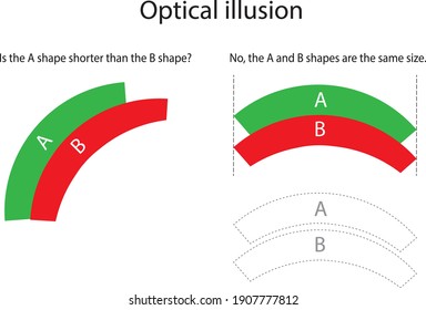 The Jastrow Illusion Is An Optical Illusion. It Is An Illusion To See Shape A Shorter Than B, Even Though They Are The Same Size. 