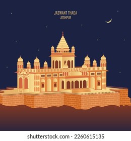 Jaswant Thada Jodhpur Illustration Vector