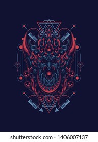 jatayu garuda balinese with sacred geometry pattern
