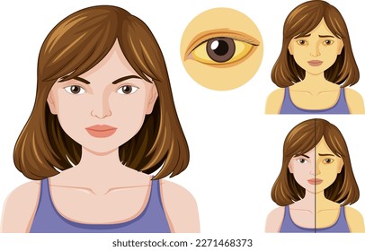 Jaundice disease vector concept illustration