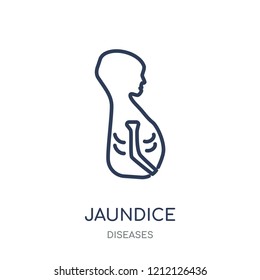 Jaundice Icon. Jaundice Linear Symbol Design From Diseases Collection. Simple Outline Element Vector Illustration On White Background.