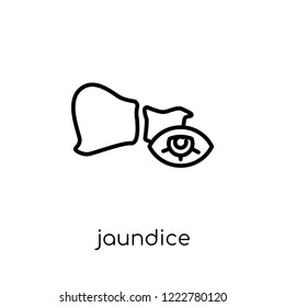 Jaundice icon. Trendy modern flat linear vector Jaundice icon on white background from thin line Diseases collection, editable outline stroke vector illustration