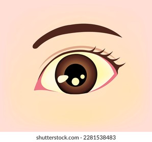 Jaundiced eye ( yellow eye ) vector illustration